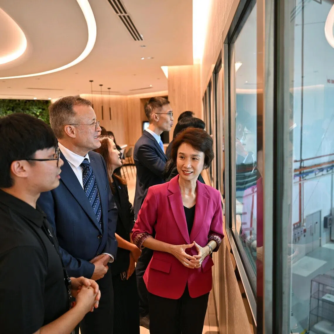 Ms Low Yen Ling, Senior Minister of State, Ministry of Trade and Industry & Ministry of Culture, Community and Youth touring the current Bombardier's Singapore Service Centre in Singapore, on Jun 9, 2026.