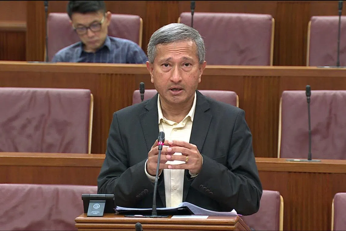 Foreign Minister Vivian Balakrishnan said recognising Palestine as a state should help the progress towards peace and a negotiated two-state solution.