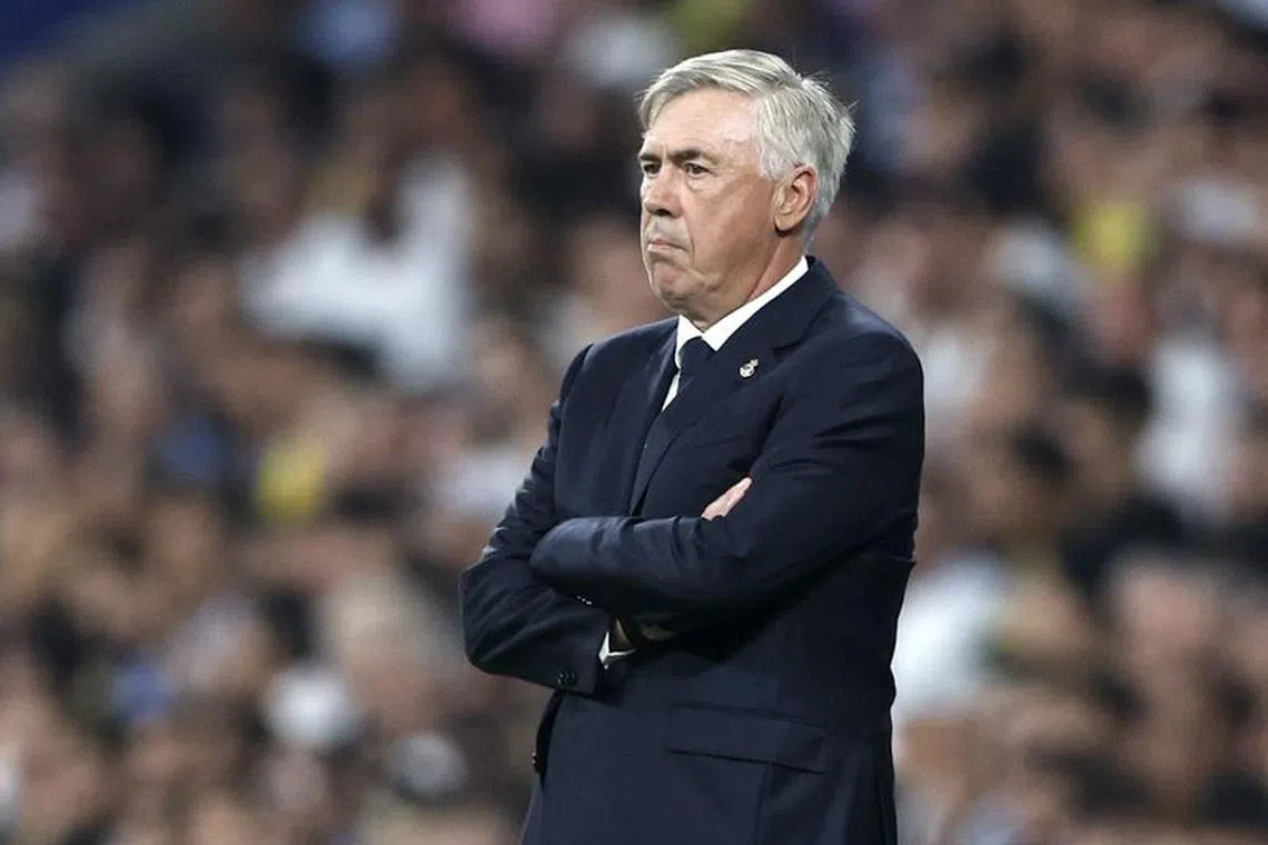 FILE PHOTO: Soccer Football - LaLiga - Real Madrid v Las Palmas - Santiago Bernabeu, Madrid, Spain - September 27, 2023 Real Madrid coach Carlo Ancelotti REUTERS/Juan Medina/File Photo