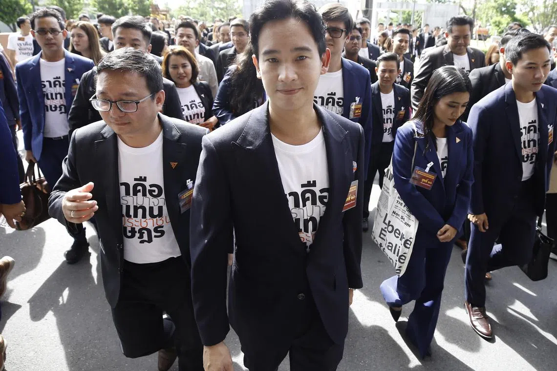 Mr Pita Limjaroenrat's eight-party alliance together has 312 seats in Parliament.