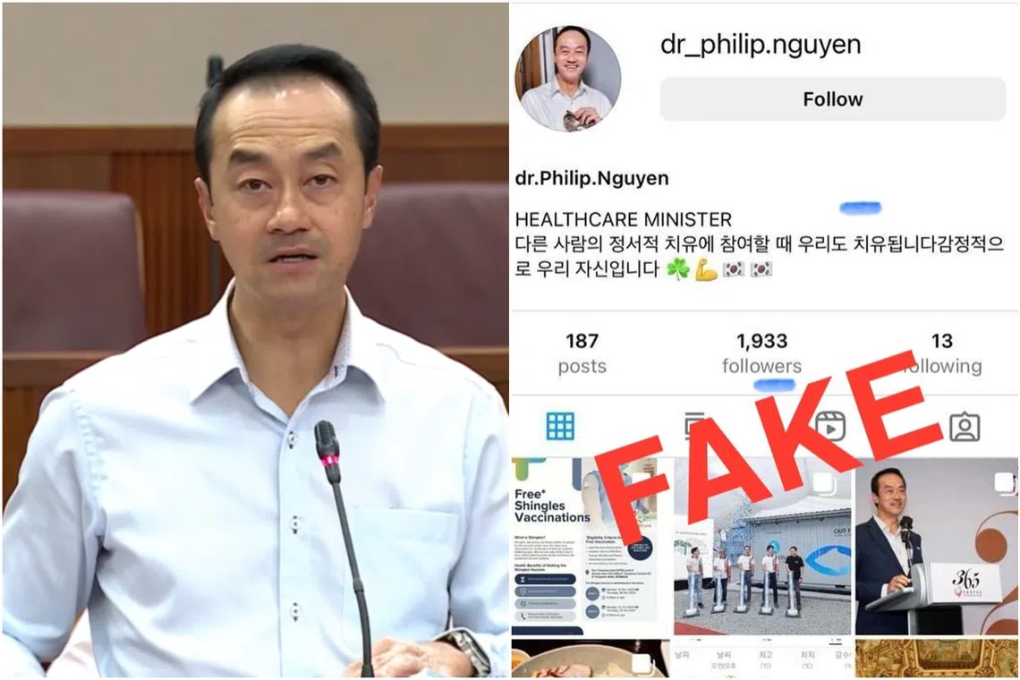 The fake account, which goes by the name “dr.Philip.Nguyen”, copied Senior Minister of State for Manpower Koh Poh Koon’s profile photo and his posts.