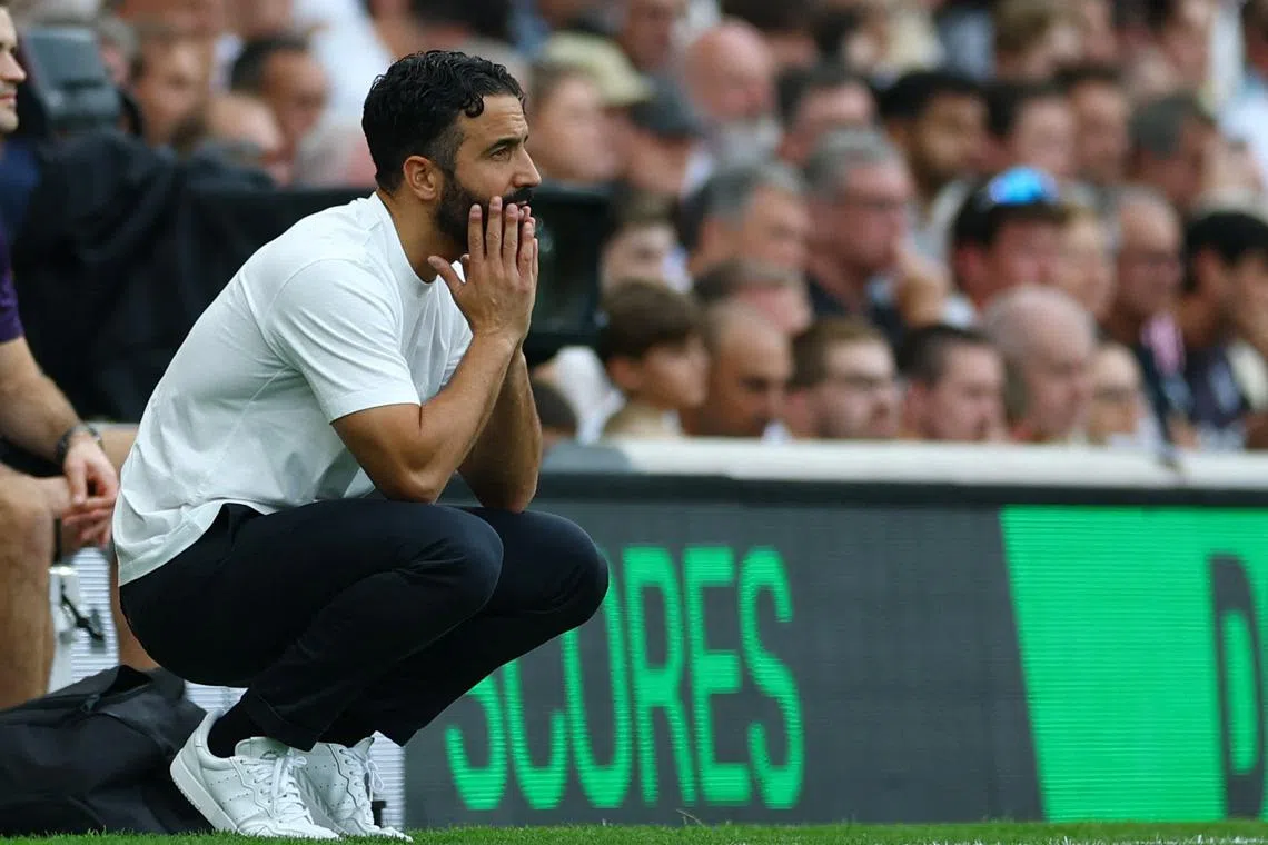FILE PHOTO: Soccer Football - Premier League - Fulham v Manchester United - Craven Cottage, London, Britain - August 24, 2025 Manchester United manager Ruben Amorim looks on Action Images via Reuters/Matthew Childs/File Photo