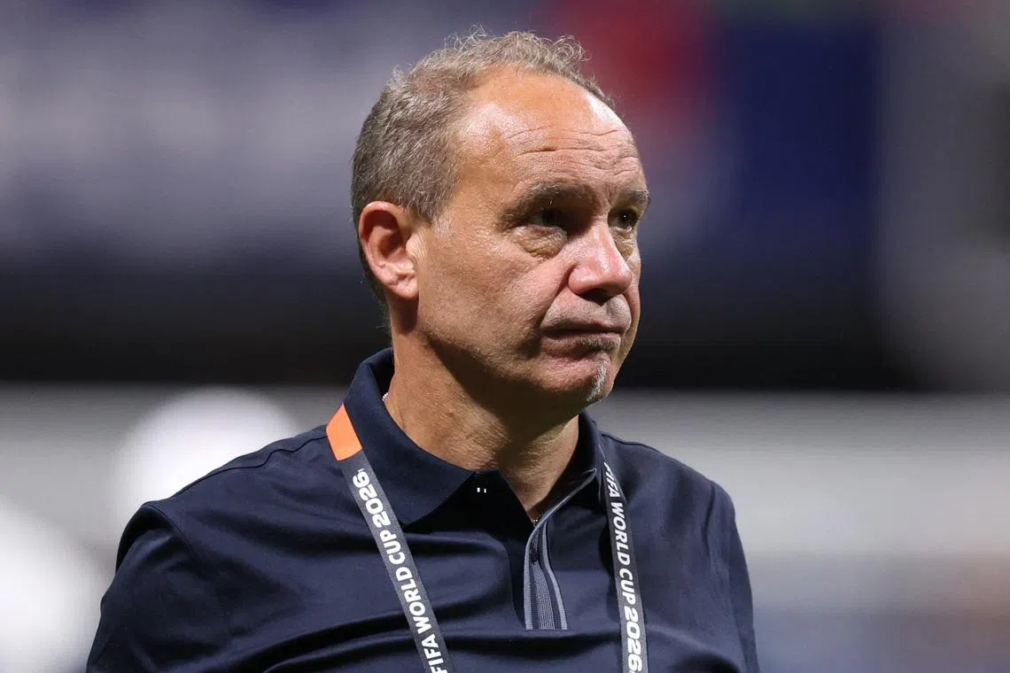 Soccer Football - FIFA World Cup 2026 - Group C - Morocco v Haiti - Atlanta Stadium, Atlanta, Georgia, U.S. - June 24, 2026 Haiti coach Sebastien Migne looks dejected after the match IMAGN IMAGES via Reuters/Brett Davis