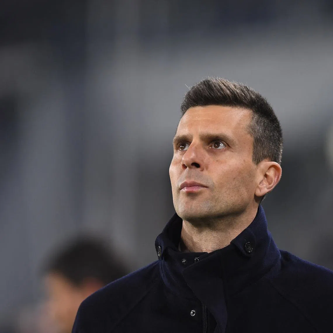 FILE PHOTO: Soccer Football - Champions League - Knockout Phase Playoff - First Leg - Juventus v PSV Eindhoven - Allianz Stadium, Turin, Italy - February 11, 2025 Juventus coach Thiago Motta before the match REUTERS/Massimo Pinca/File Photo