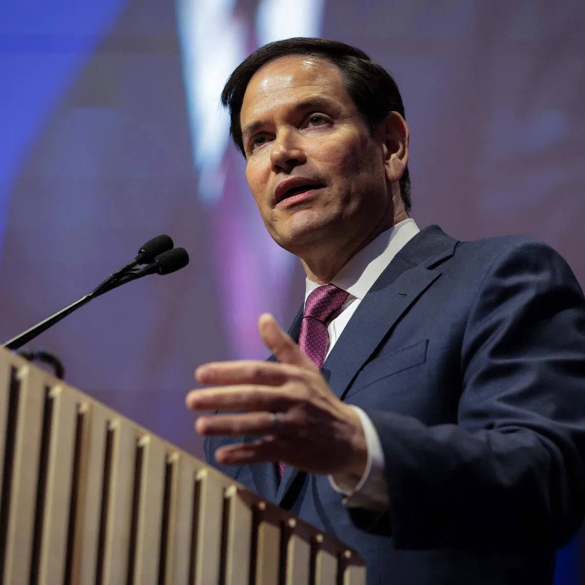 US Secretary of State Marco Rubio speaks during the American Compass New World Gala at the National Building Museum on June 03, 2025 in Washington, DC. 