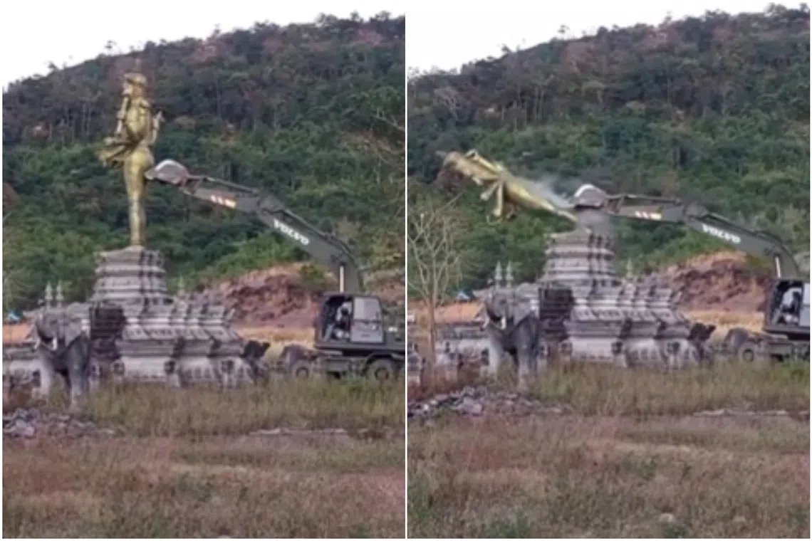 Cambodia slams demolition of Hindu statue by Thai army