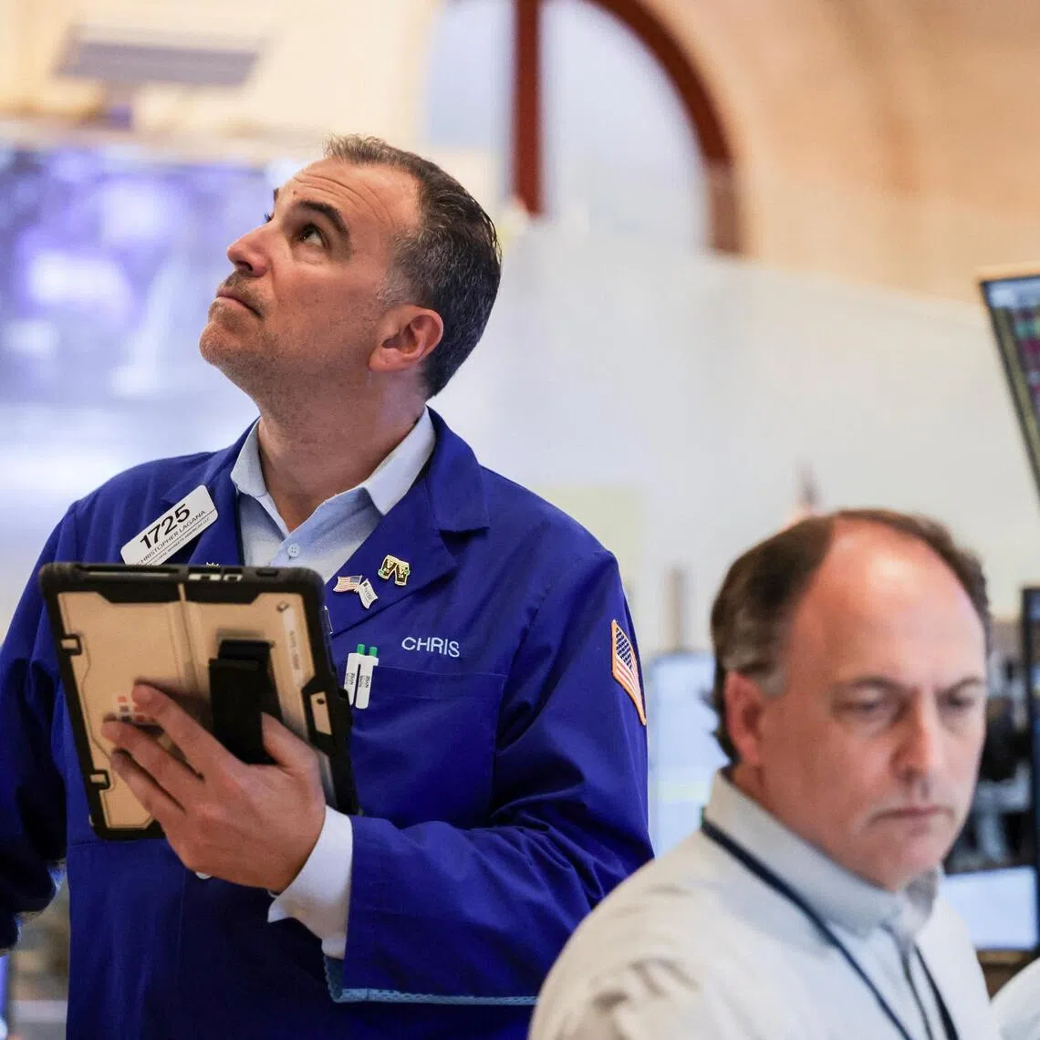 Traders working on the floor of the New York Stock Exchange, in New York City, on May 21.