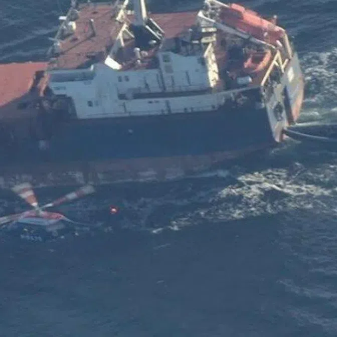 A photo of the vessel's capture, posted online by Swedish Minister for Civil Defence Carol-Oskar Bohlin.

