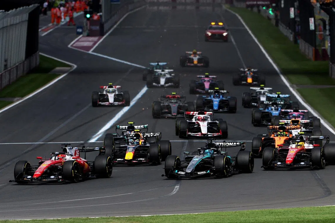 Formula One F1 - Australian Grand Prix - Albert Park Grand Prix Circuit, Melbourne, Australia - March 8, 2026 Drivers in action during the race REUTERS/Hollie Adams     TPX IMAGES OF THE DAY
