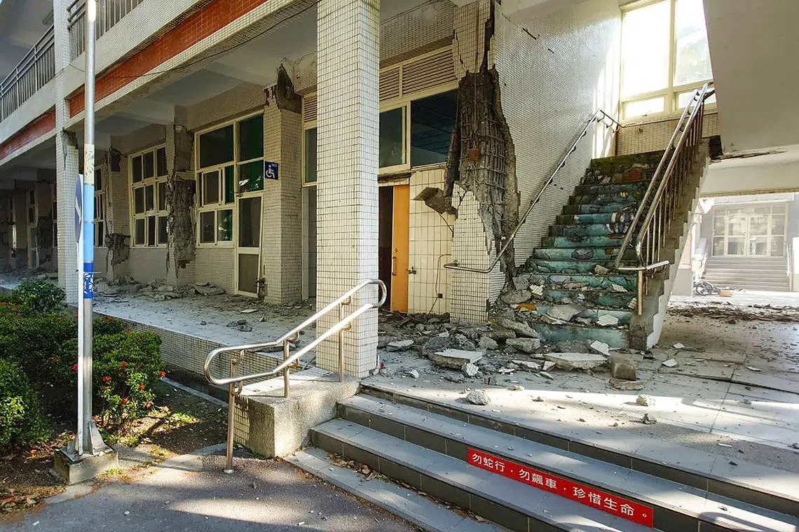 The temblor levelled dozens of buildings in Hualien county and shook buildings in Taipei.