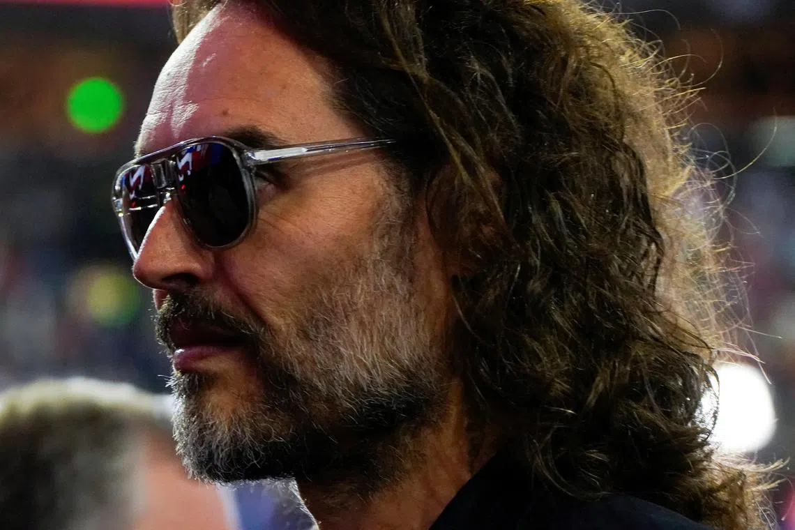 Russell Brand attends Day 4 of the Republican National Convention at the Fiserv Forum in Milwaukee, Wisconsin, US on July 18, 2024.