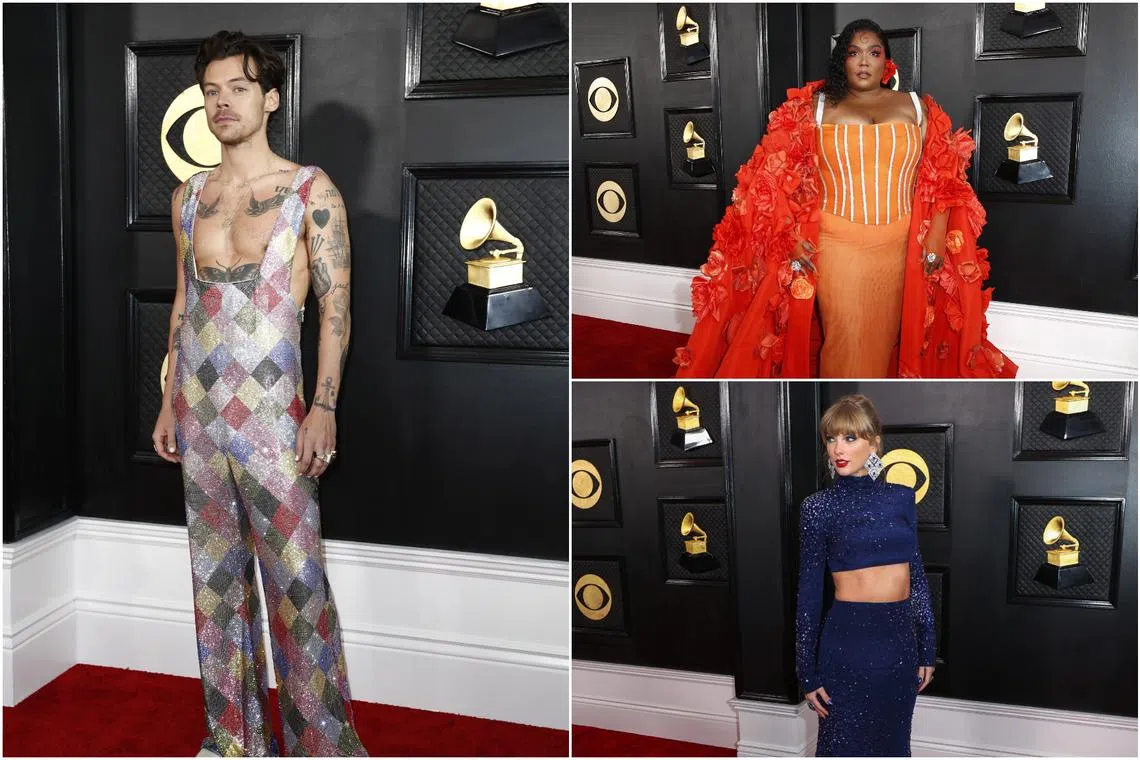 (Clockwise from left) Harry Styles, Lizzo and Taylor Swift.