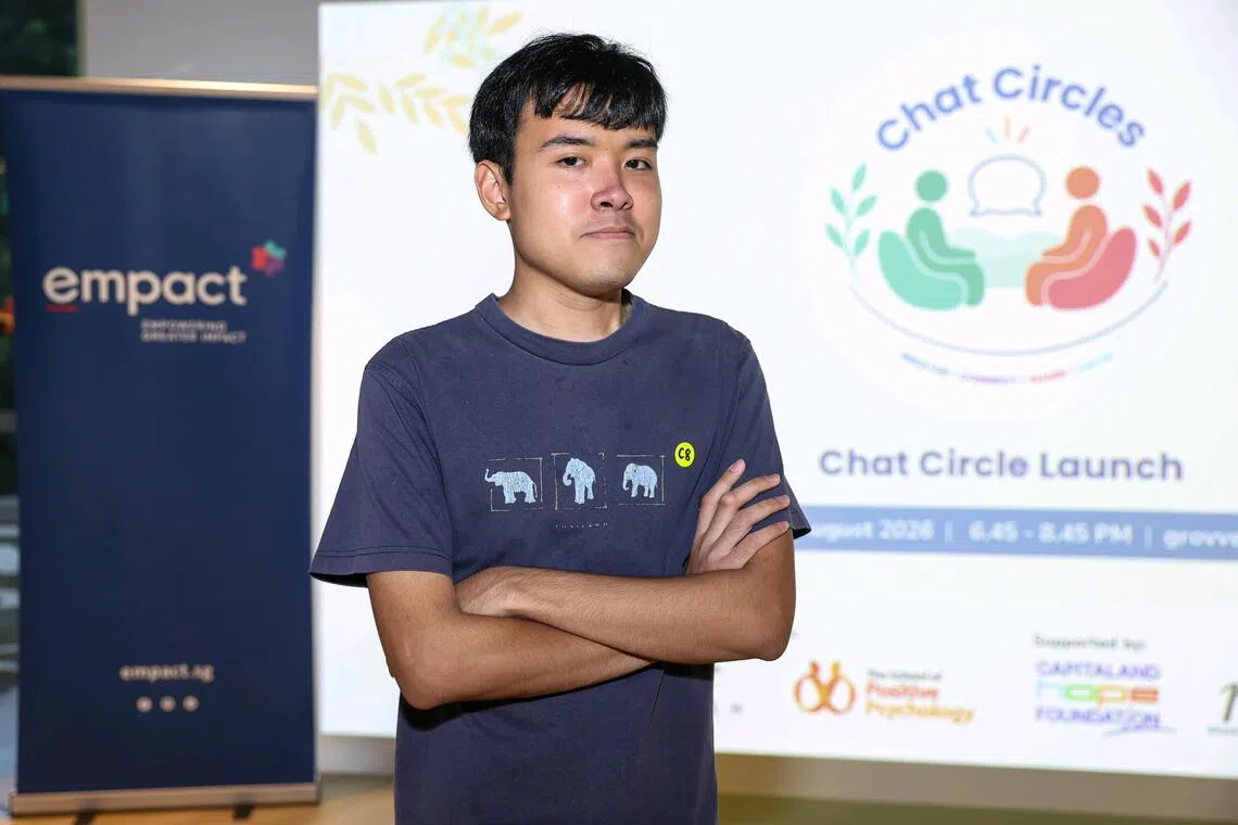 Polytechnic student Jordan Reed Oliveiro, 19, joined Chat Circles as he hoped to build deeper connections with others.