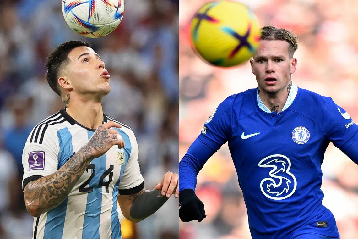 World Cup winner Enzo Fernandez (left) and Ukraine’s Mykhailo Mudryk are among eight new signings for Chelsea.