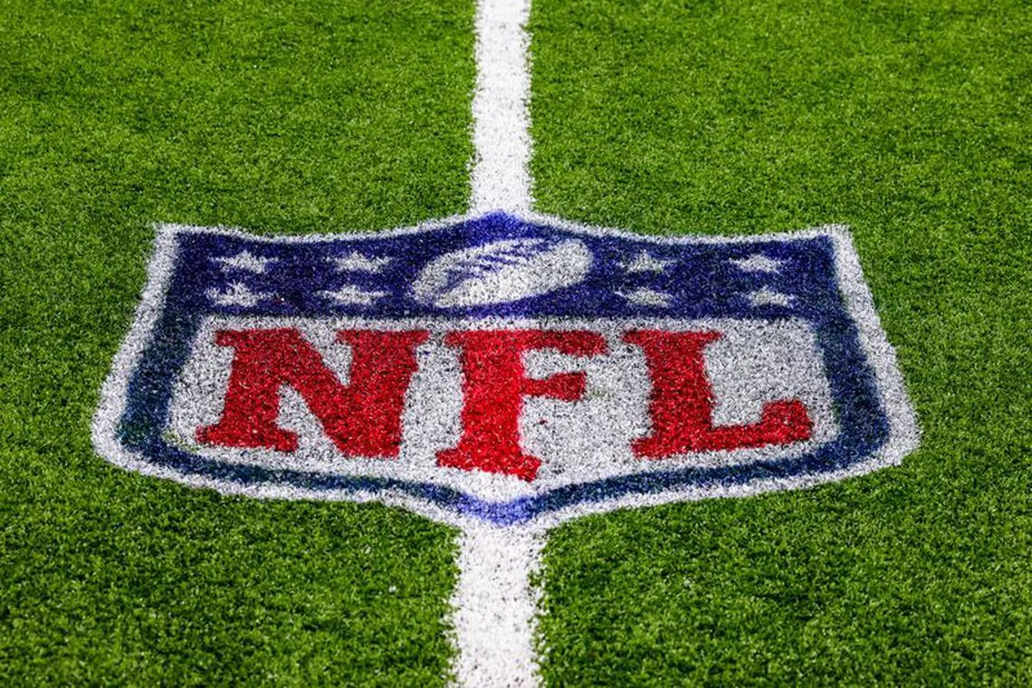 Oct 16, 2022; New Orleans, Louisiana, USA; A general view of the NFL shield logo on the field after the game between the New Orleans Saints and the Cincinnati Bengals at Caesars Superdome. Mandatory Credit: Stephen Lew-USA TODAY Sports/File Photo