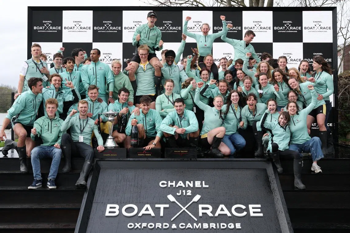 Rowing-Cambridge win men's boat race, Oxford end wait for women's ...