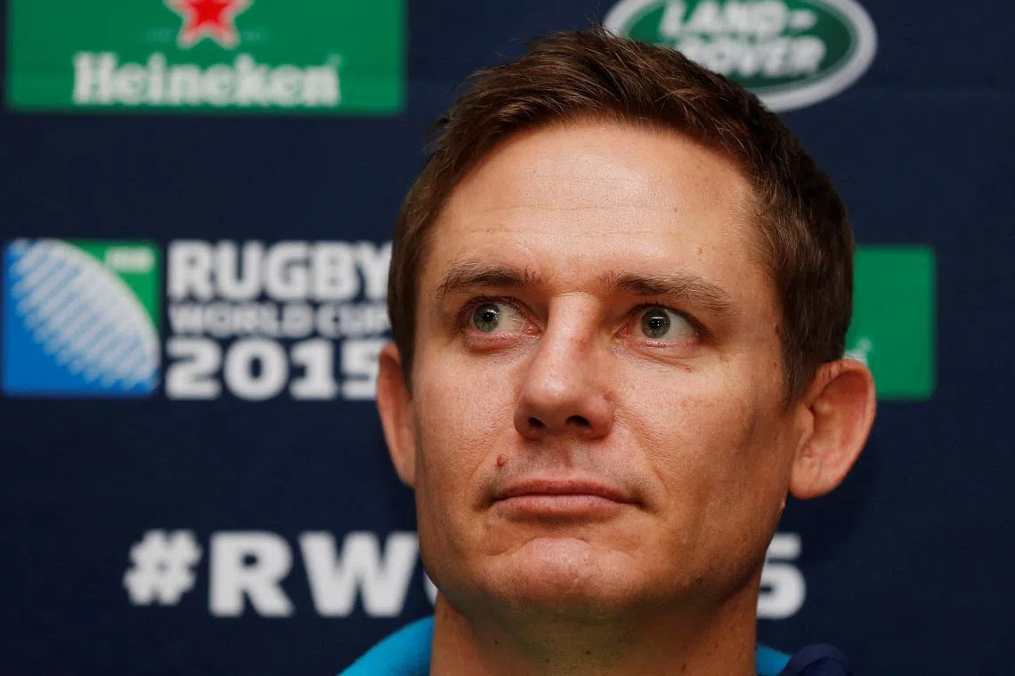 FILE PHOTO: Rugby Union - Australia Press Conference - The Lensbury Hotel, Teddington, Middlesex - 27/10/15  Australia assistant coach Stephen Larkham during the press conference  Action Images via Reuters / Peter Cziborra  Livepic/File Photo