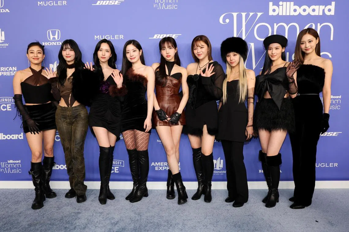 K-pop girl group Twice at the Billboard Women in Music Awards in California on March 1.