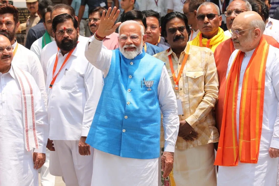 Indian PM Narendra Modi, a popular leader, is still widely seen as the front runner in the democratic exercise.