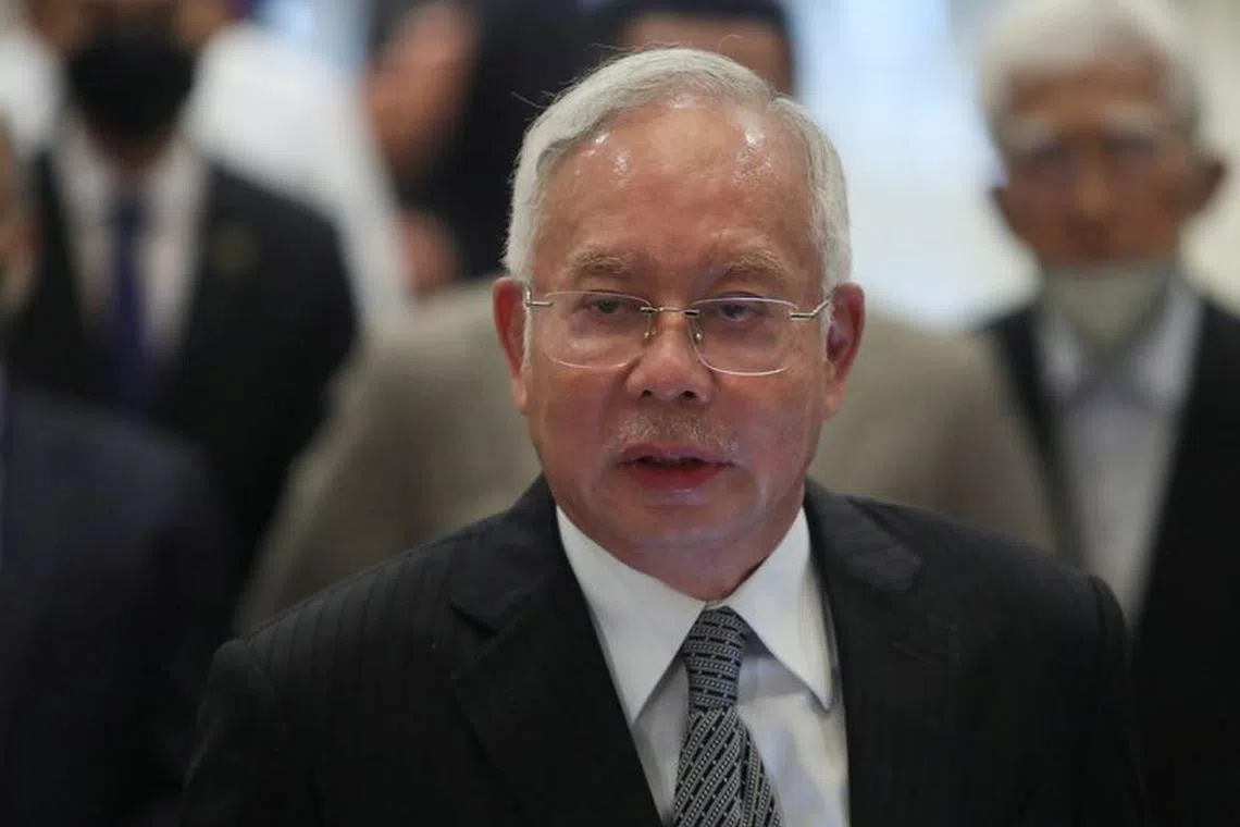 FILE PHOTO: Former Malaysian Prime Minister Najib Razak attends a news conference at the Federal Court in Putrajaya, Malaysia August 16, 2022. REUTERS/Hasnoor Hussain