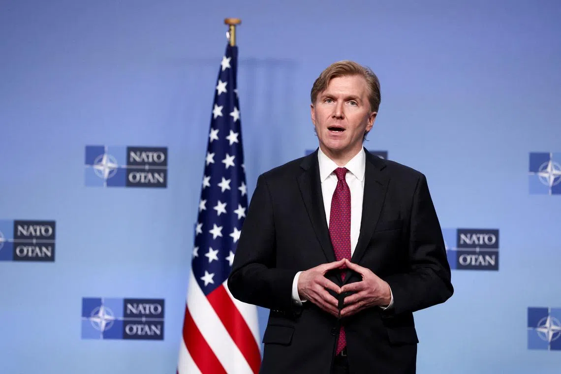 U.S Undersecretary of Defense for Policy Elbridge Colby attends a NATO Defence Ministers meeting at the Alliance headquarters in Brussels, Belgium February 12, 2026. REUTERS/Tom Nicholson