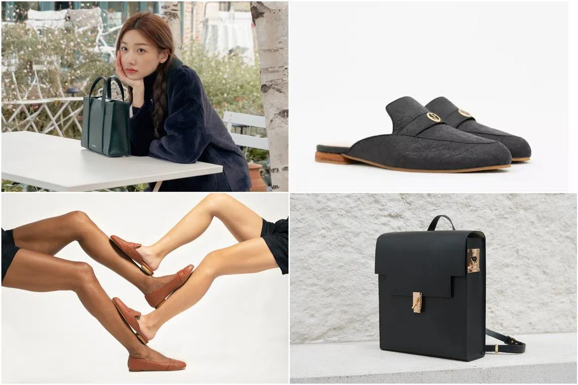 (Clockwise from top left): Marhen.J’s Laura Mini, 1 People’s Cairo Mules, Frida Rome’s Week/Day Backpack Tote and 1 People's Cape Town Vegan Flats.