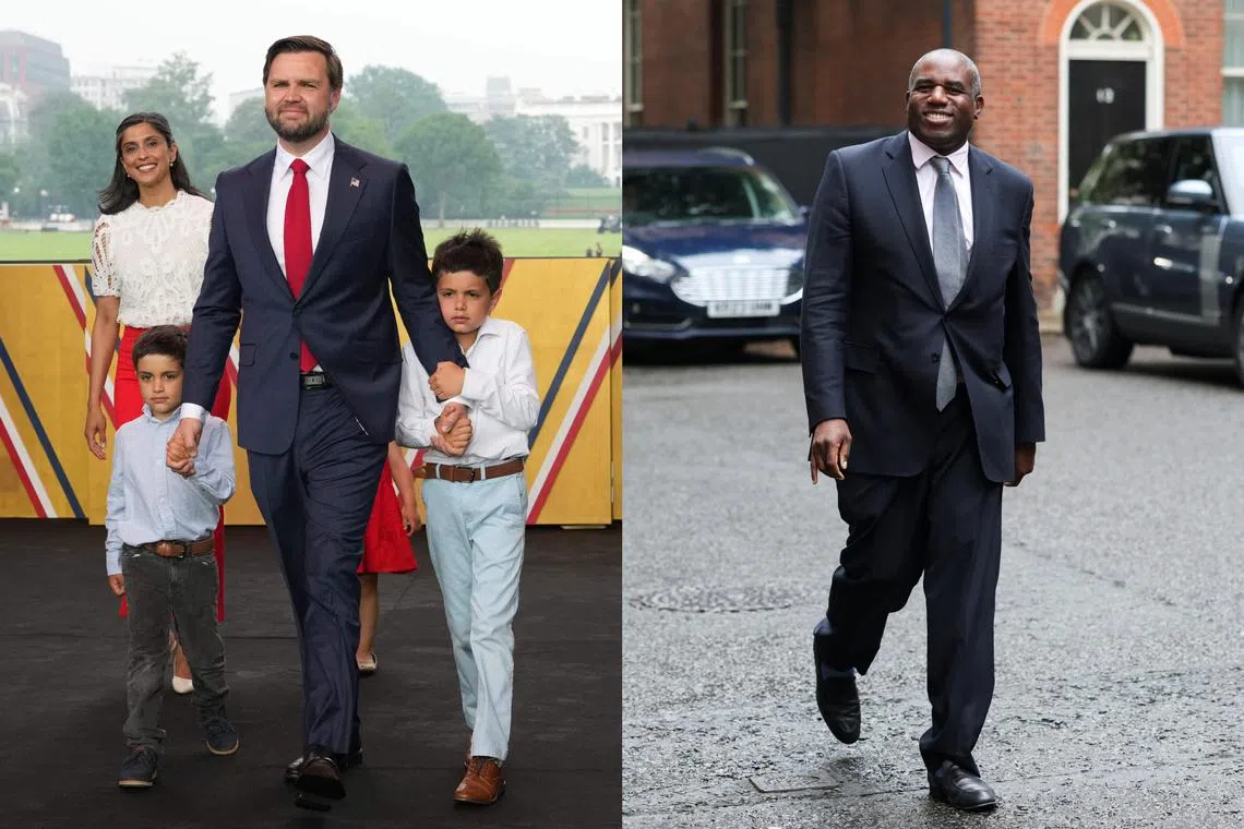 US Vice-President J.D. Vance and his family (left) will spend a weekend at the country retreat of British foreign minister David Lammy during their holiday.