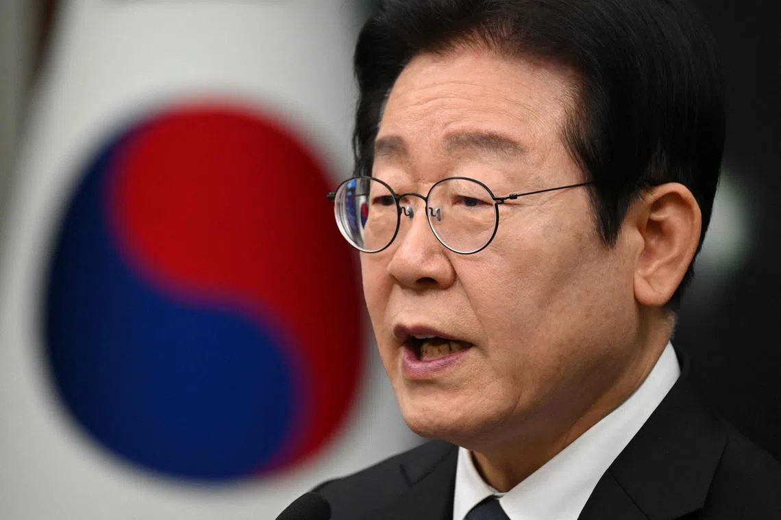 South Korea's main opposition Democratic Party leader Lee Jae-myung at the National Assembly in Seoul on Dec 27, 2024.