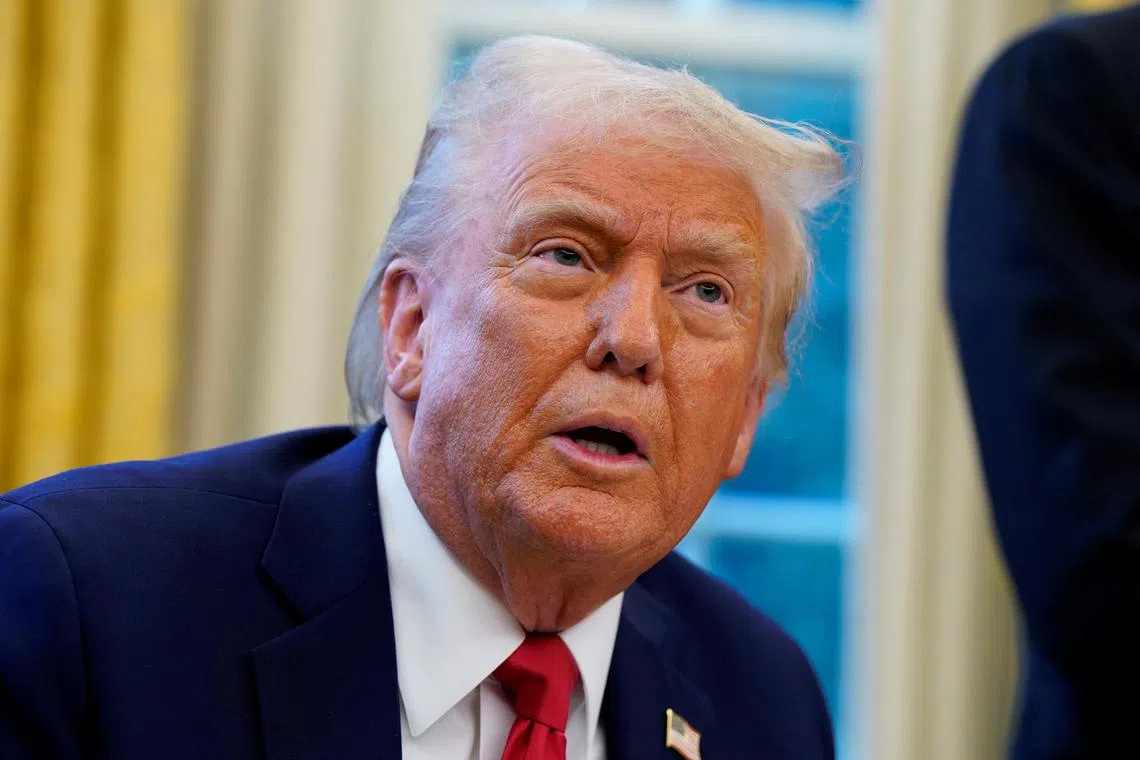 FILE PHOTO: U.S. President Donald Trump speaks at the White House, in Washington, U.S. February 3, 2025. REUTERS/Elizabeth Frantz/File Photo
