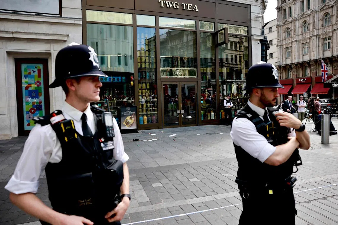 The police said the incident in the central London square, an area popular with tourists, was not being treated as terror-related.