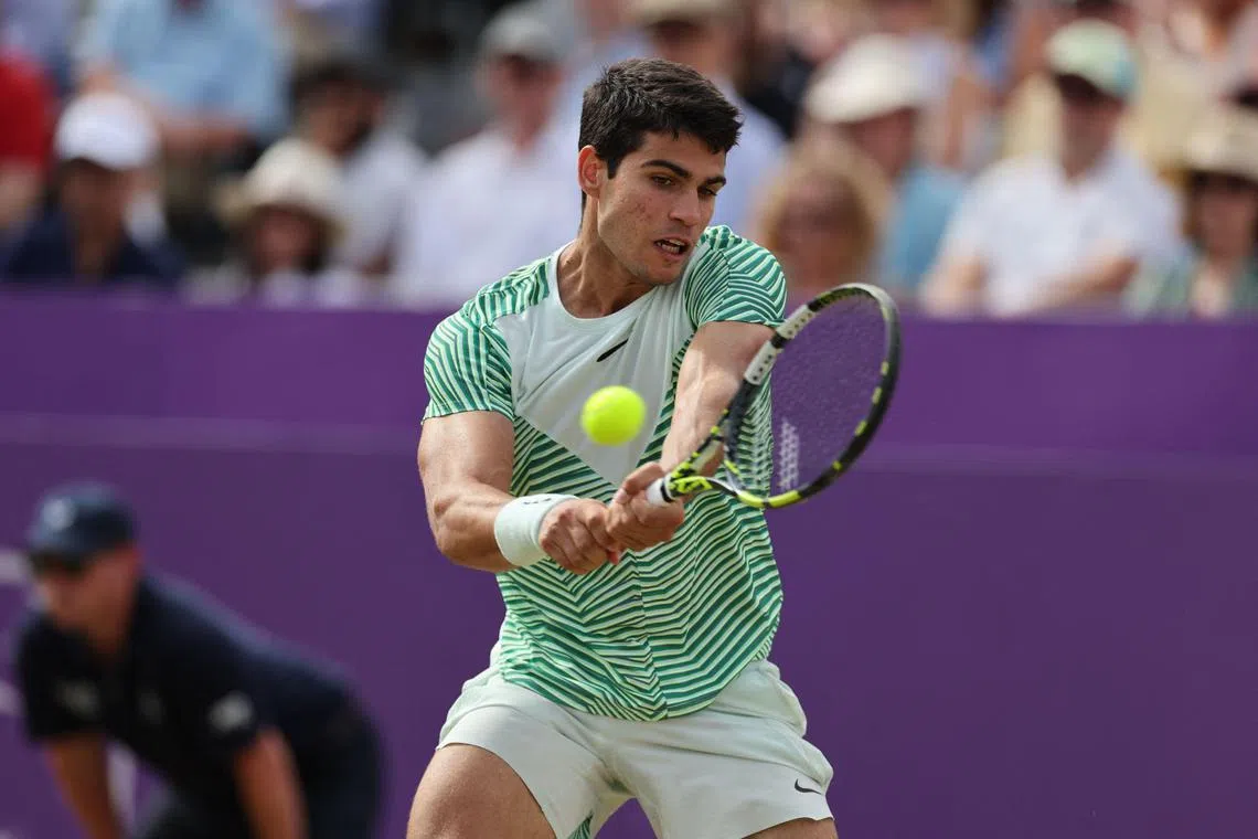 Spain's Carlos Alcaraz proved too powerful for Sebastian Korda, winning 6-3 6-4.