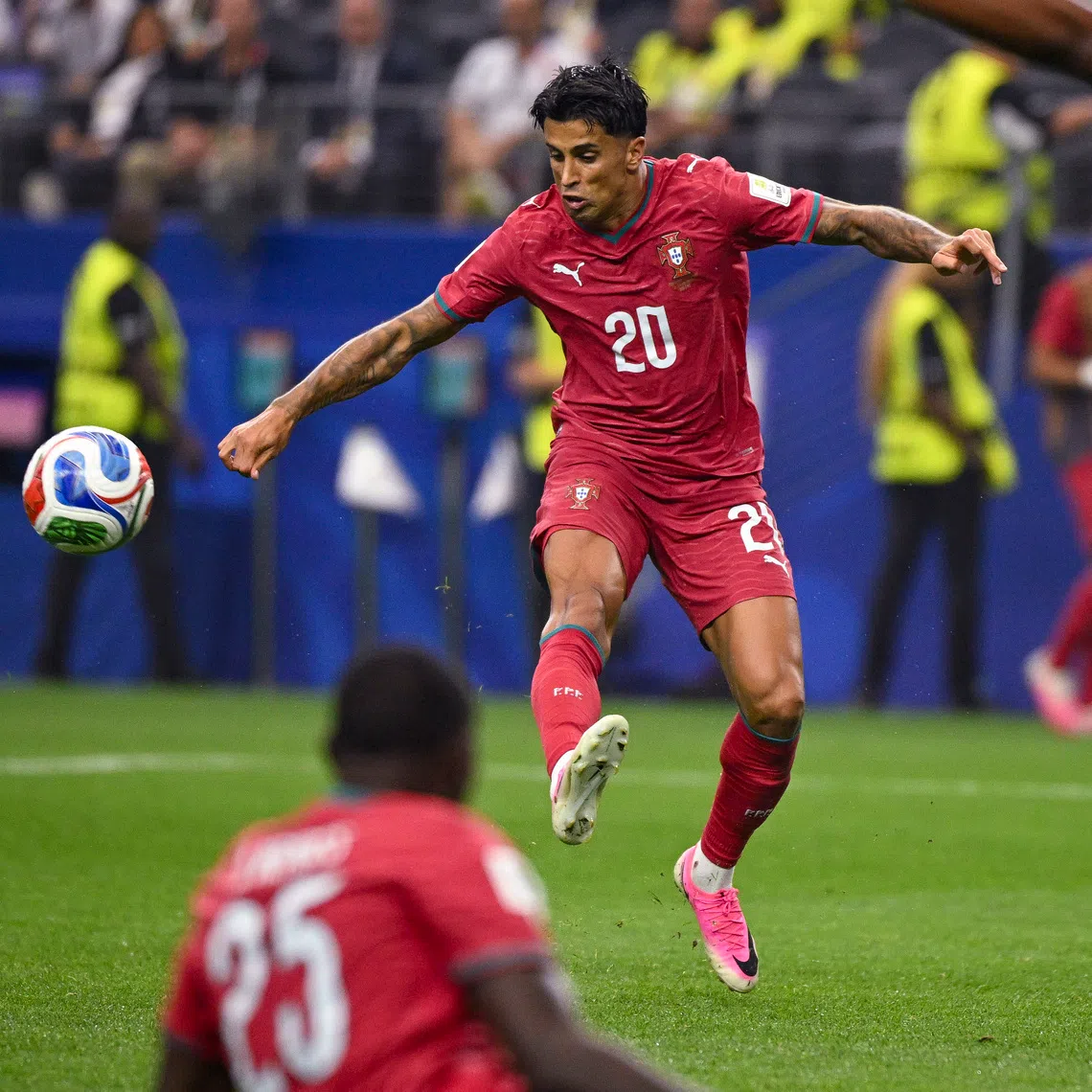 FILE PHOTO: Jul 6, 2026; Arlington, Texas, USA; Portugal defender Joao Cancelo (20) controls the ball during a Round of 16 match between Spain and Portugal in the 2026 FIFA World Cup at Dallas Stadium. Mandatory Credit: Jerome Miron-Imagn Images/ File Photo