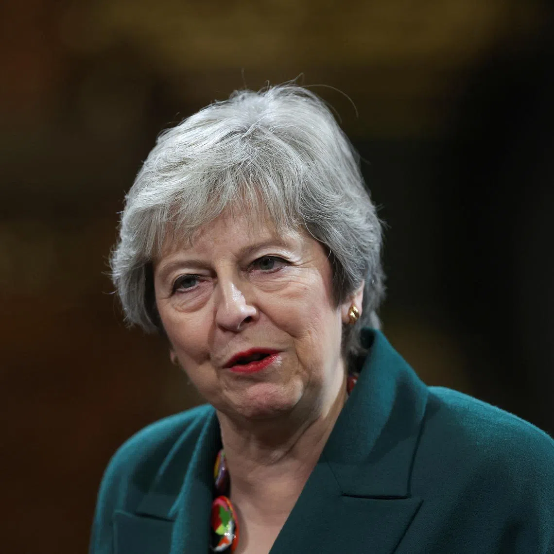 Britain's former Prime Minister Theresa May looks on, during a state visit by South Korea's President Yoon Suk Yeol, in London, Britain, November 21, 2023. REUTERS/Hannah McKay/Pool/File Photo