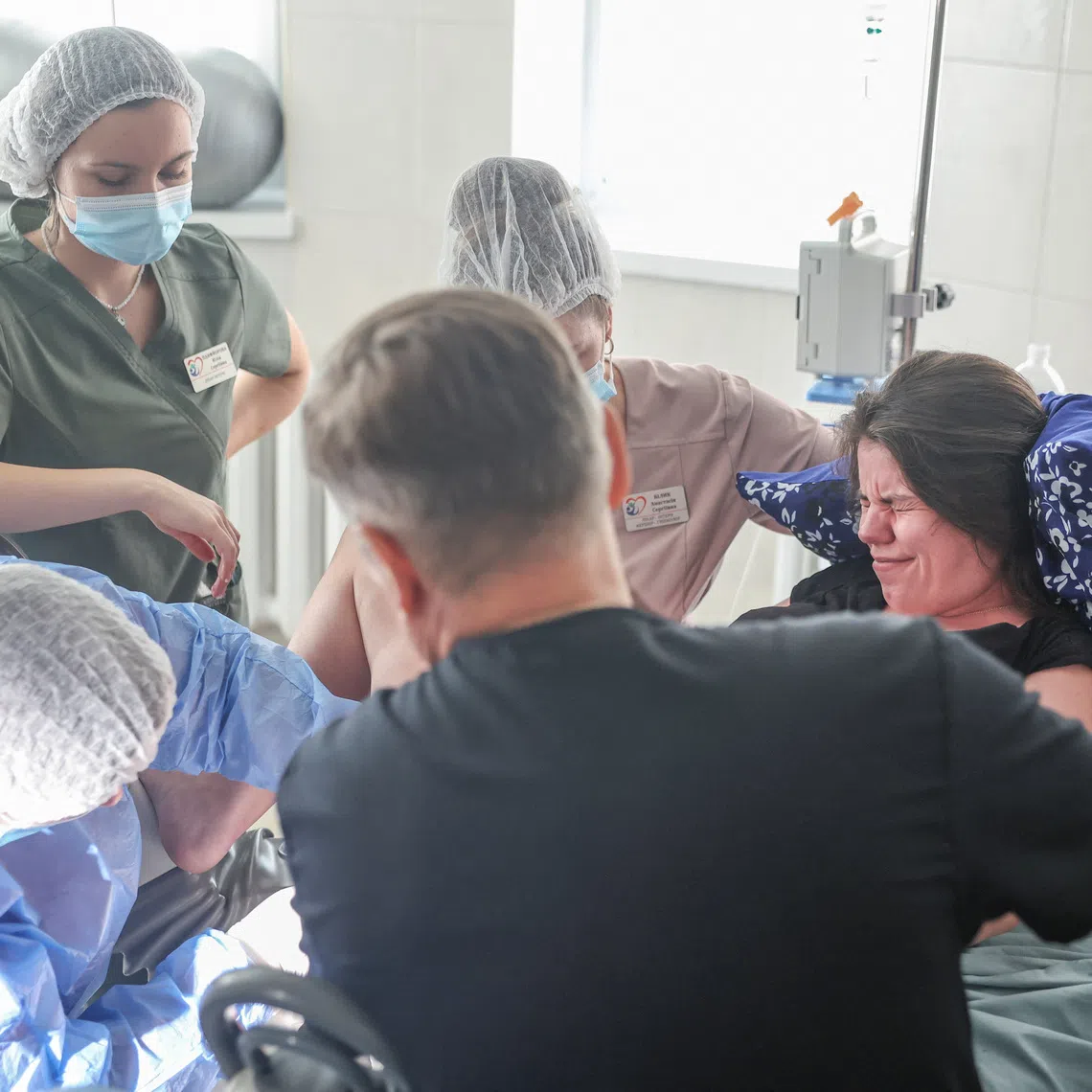 Yuliia Ishchuk, 26, gives birth to her son Yaroslav as Russian drone strikes continue, amid Russia's attack on Ukraine, Kyiv, Ukraine, September 2, 2026. REUTERS/Alina Smutko