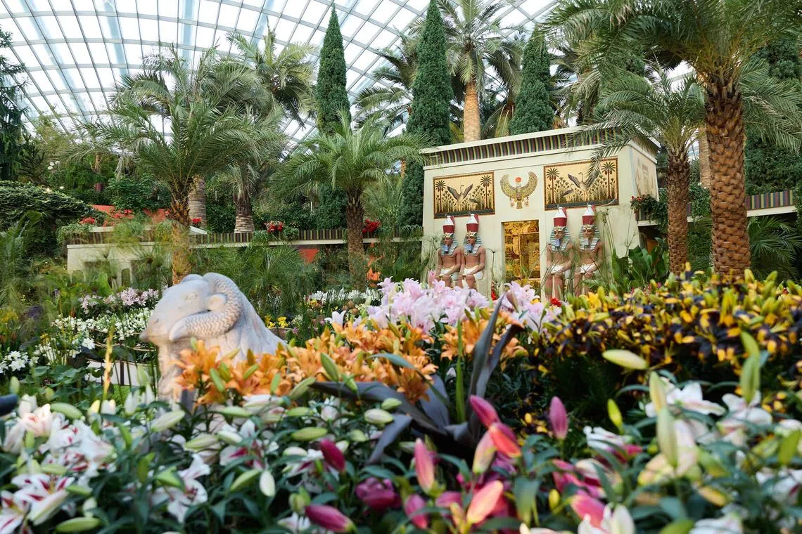 Ancient Egypt takes over Gardens by the Bay’s Flower Dome for Lilytopia