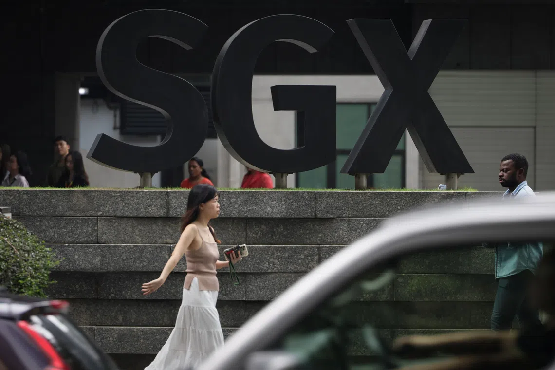 Pixgeneric / Generic photo of SGX logo, Jan 16, 2025. Can use for stories on Singapore Exchange, securities, investment, CDP, investor, reits, EFT, inflation, economy, trading, trader, 