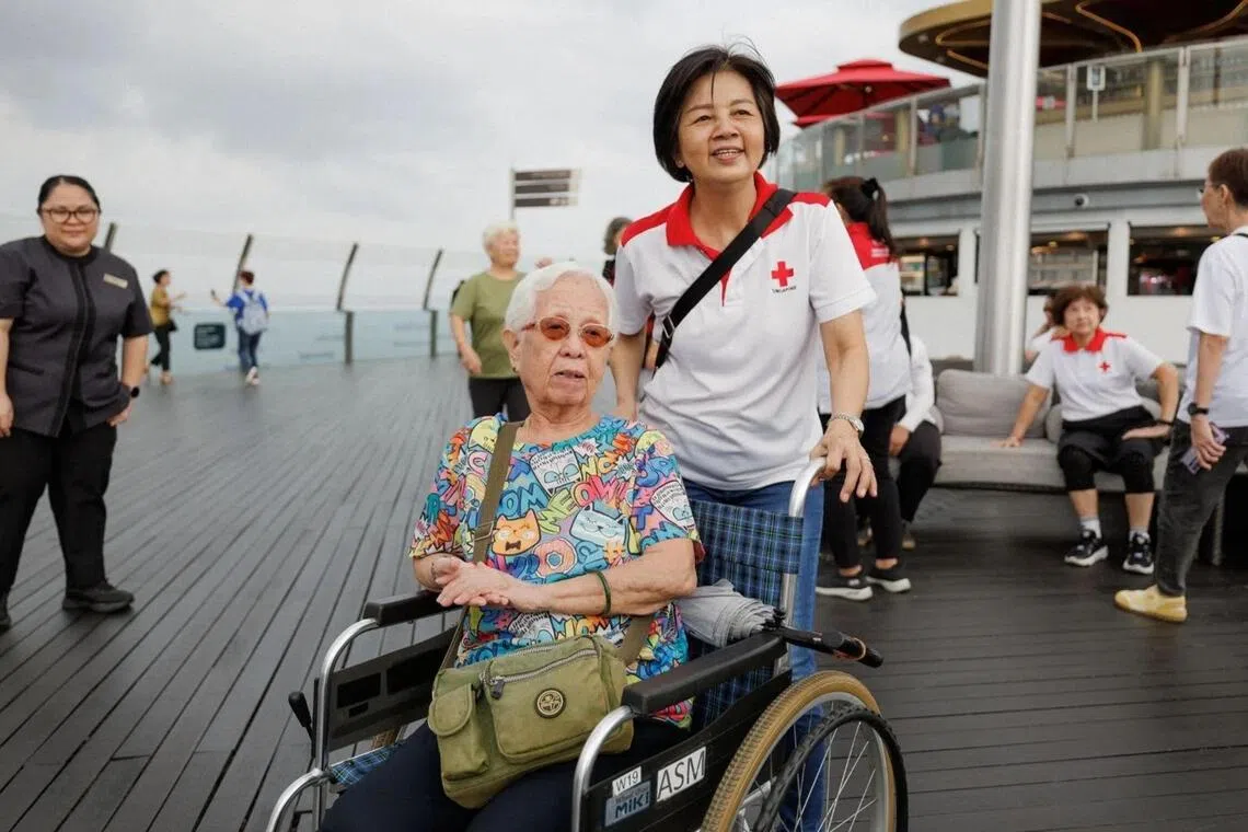 sfage - Madam Peh Kim Hiok, 62, has been a volunteer with the Singapore Red Cross' ElderAid -  a befriending programme for elders -  for about 8 years.  She believes that seniors should stay healthy and help each other.

Credit: Singapore Red Cross