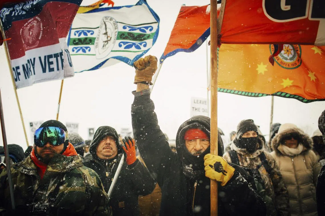 Activists protesting the Dakota Access Pipeline in the Standing Rock Sioux Reservation in North Dakota on Dec 5, 2016. Greenpeace has a remarkable history of daring protests and high-profile blunders.