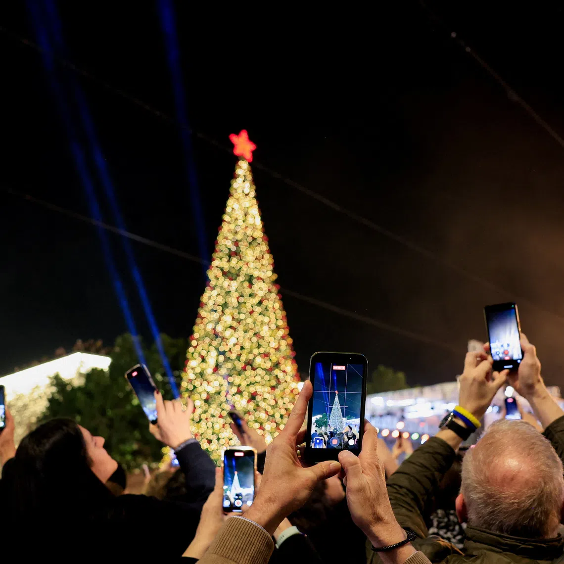 Thousands of people attended the Christmas tree light-up, with many travelling from Palestinian territories and Israel to enjoy the return of the festive spirit.