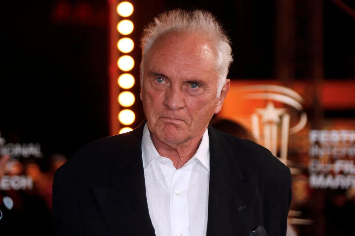 (FILES) English actor Terence Stamp arrives for the opening ceremony of the 12th Marrakech International Film Festival on November 30, 2012 in Marrakech. British actor Terence Stamp, the villain in a "Superman" sequel and a star in "Priscilla, Queen of the Desert" has died aged 87, UK media cited his family announcing on August 17, 2025. (Photo by Valery HACHE / AFP)