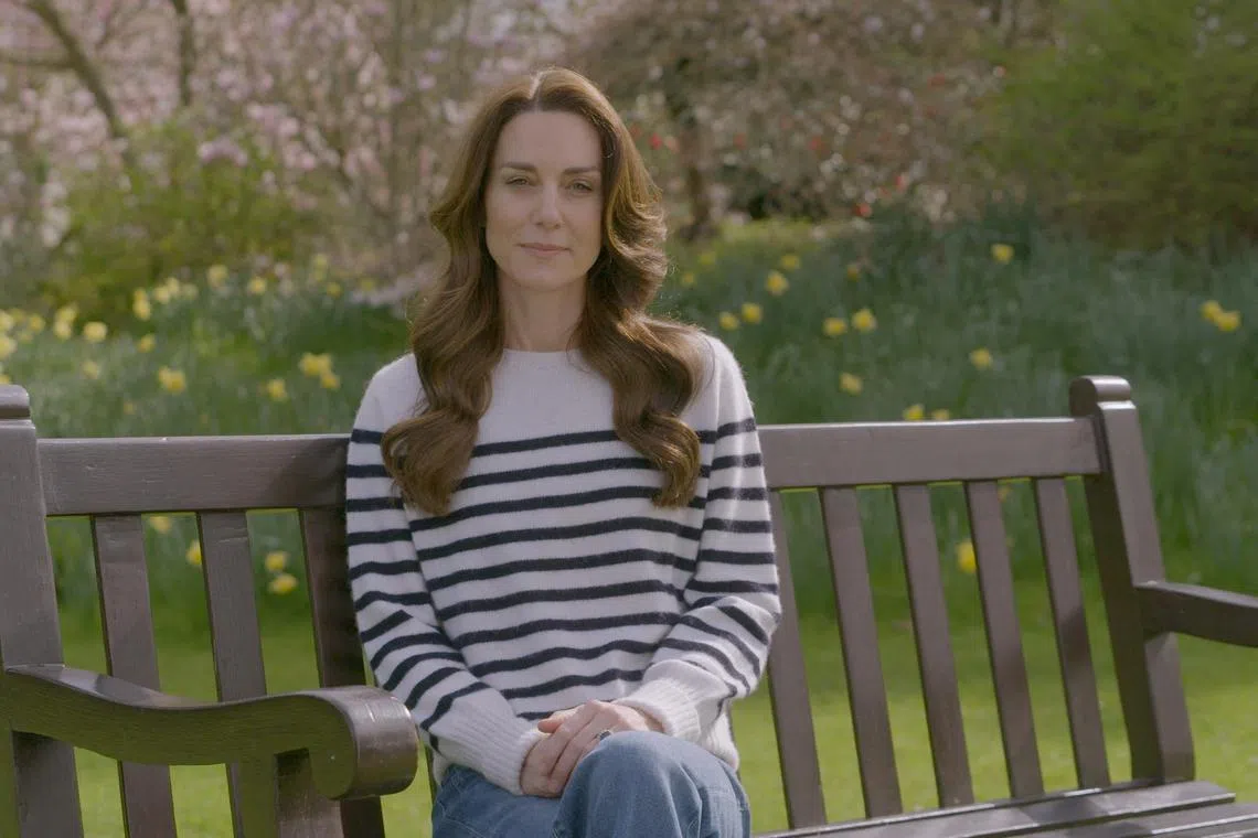 in a video message, Kate, dressed in jeans and a jumper and looking pale and tired, said subsequent tests had revealed cancer had been found.