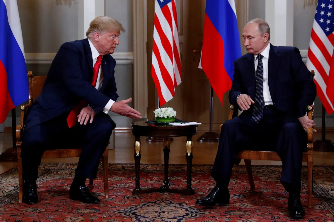 U.S. President Donald Trump and Russia's President Vladimir Putin meet in Helsinki, Finland July 16, 2018. REUTERS/Kevin Lamarque