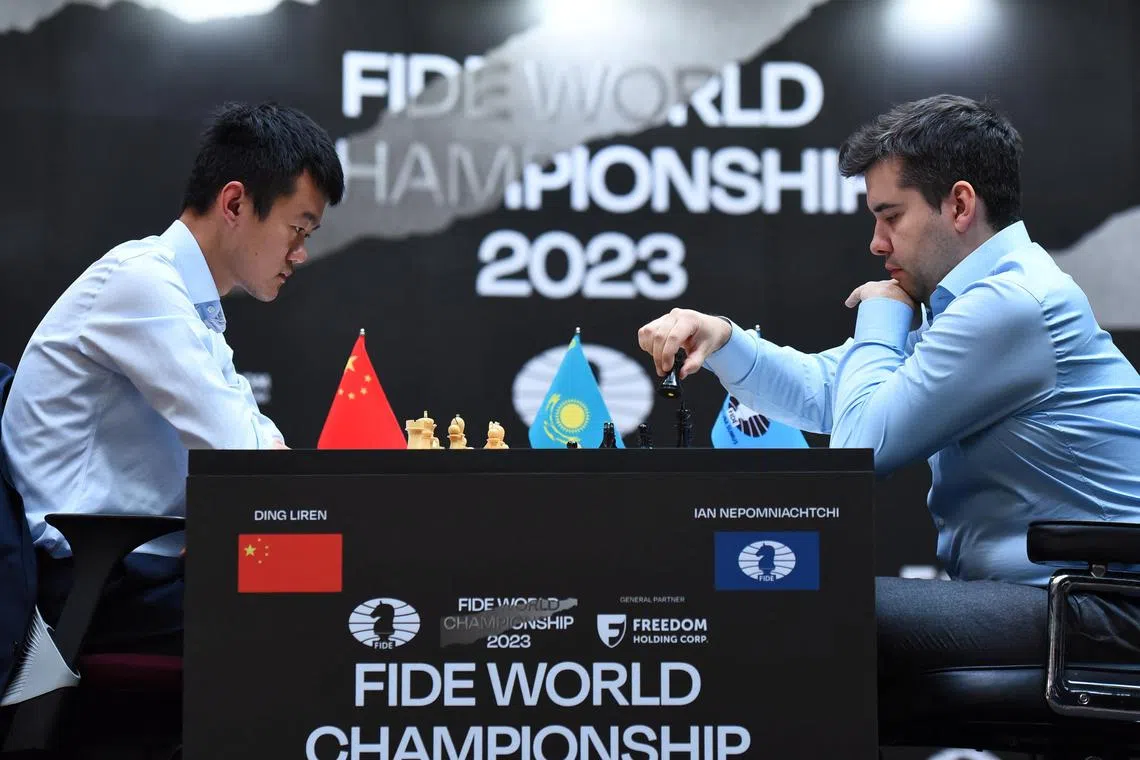 Ding Liren won after a rapid-play tie-break against Russia's Ian Nepomniachtchi.