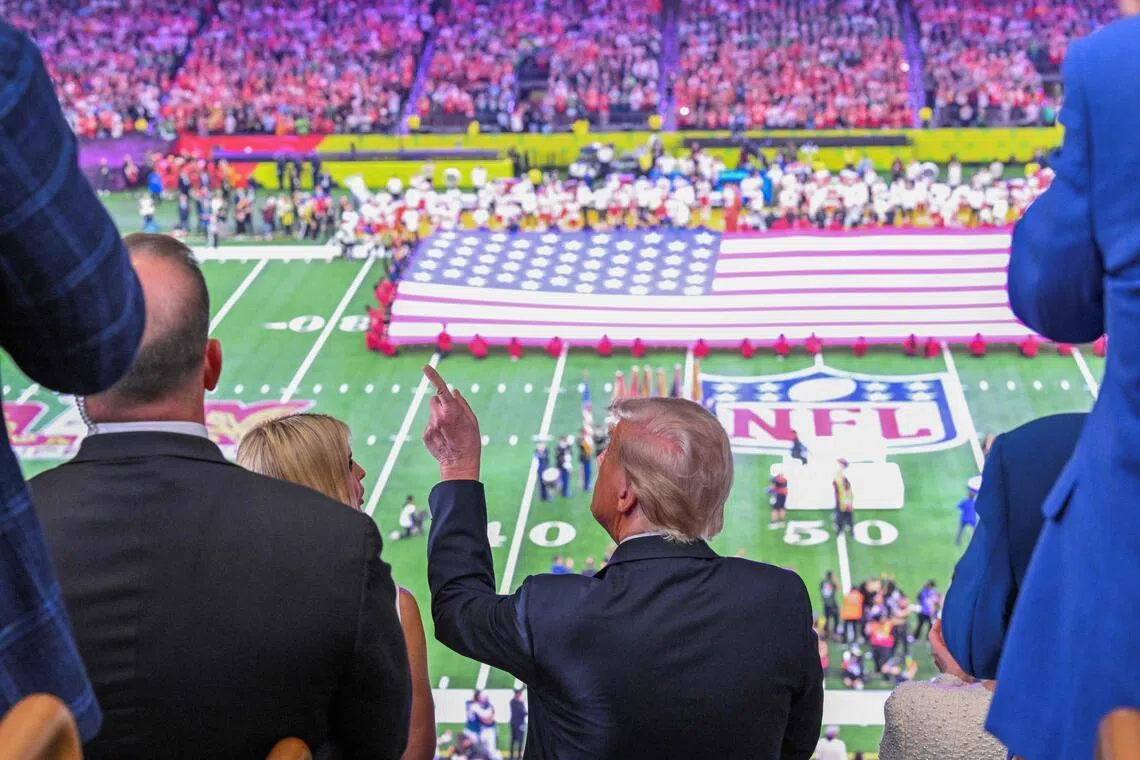 US President Donald Trump and daughter Ivanka Trump (left) attending 2025's Super Bowl in New Orleans, Louisiana.