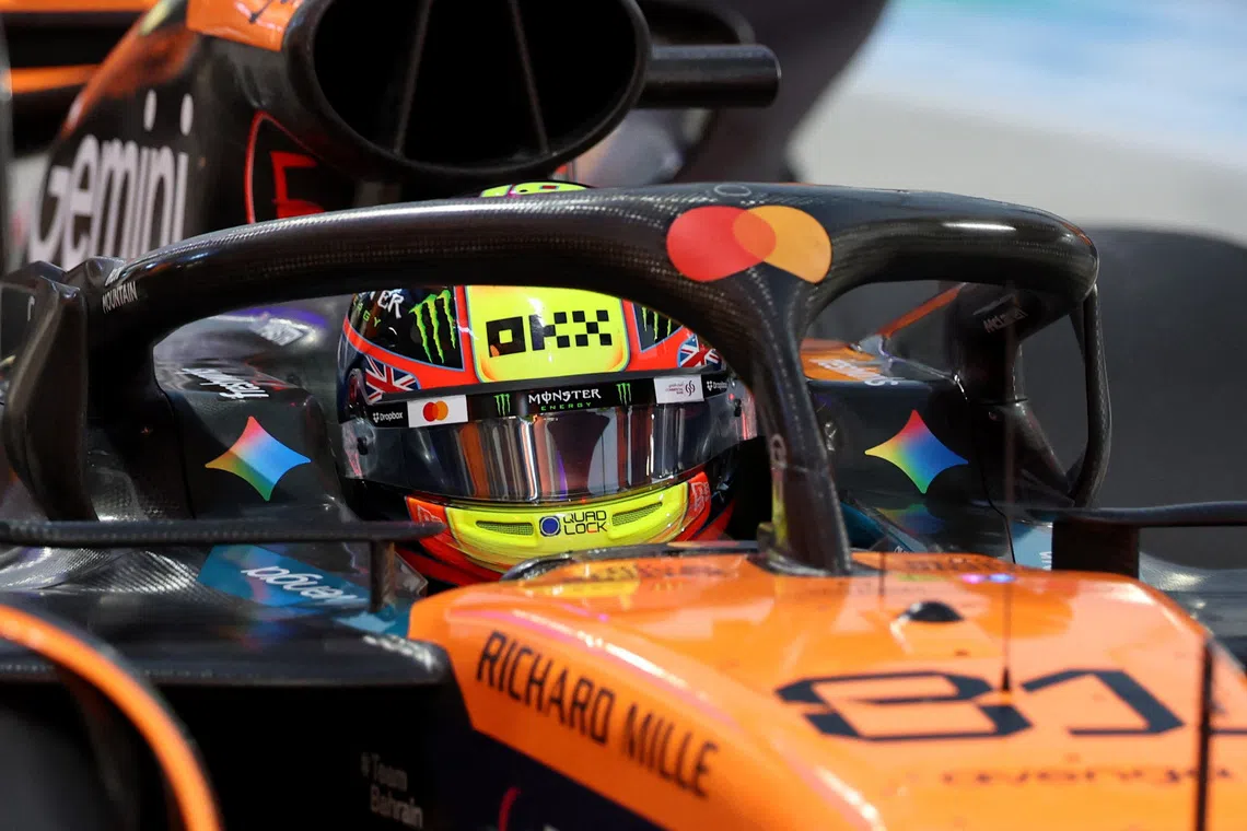 Formula One F1 - Qatar Grand Prix - Lusail International Circuit, Lusail, Qatar - November 28, 2025 McLaren's Oscar Piastri during practice REUTERS/Thaier Al-Sudani