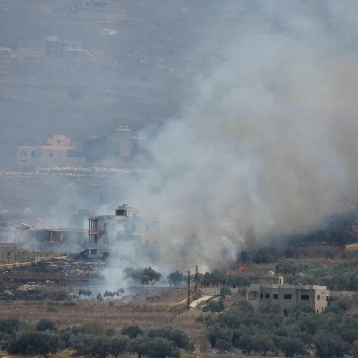 Multiple fires were raging in south Lebanon, mostly inside Israel’s self-declared “security zone”, which runs around 10km deep inside Lebanese territory along the border.