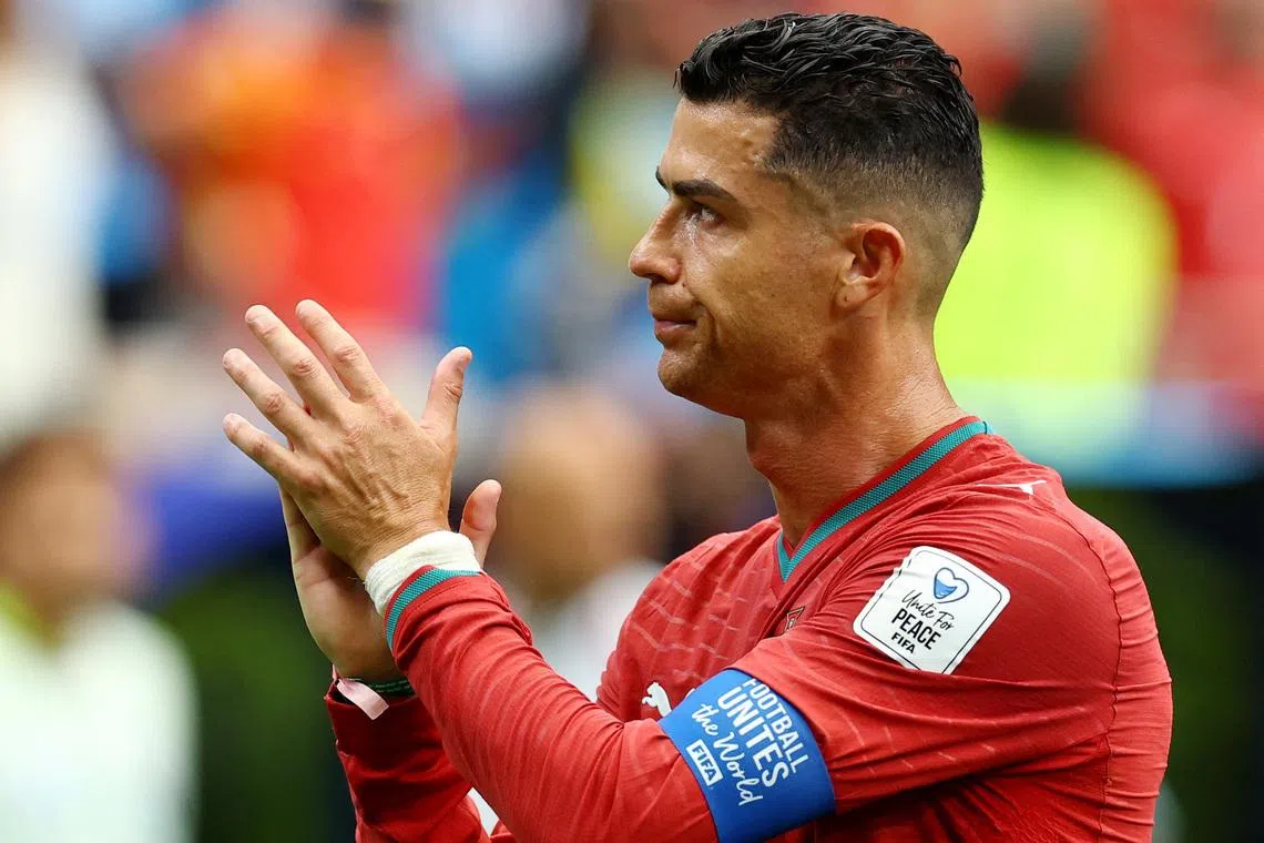 Soccer Football - FIFA World Cup 2026 - Group K - Portugal v DR Congo - Houston Stadium, Houston, Texas, U.S. - June 17, 2026 Portugal's Cristiano Ronaldo applauds their fans after the match REUTERS/Phil Noble
