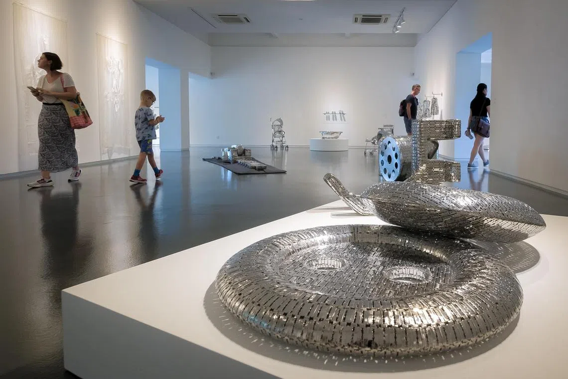 Scattered visitors at the Gillman Barracks during its opening weekend.