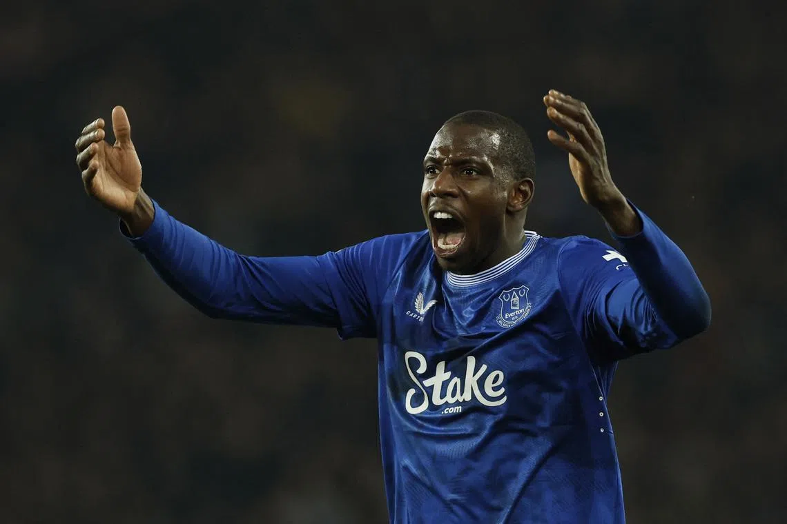 Soccer Football - Premier League - Everton v Liverpool - Goodison Park, Liverpool, Britain - February 12, 2025 Everton's Abdoulaye Doucoure reacts Action Images via Reuters/Jason Cairnduff