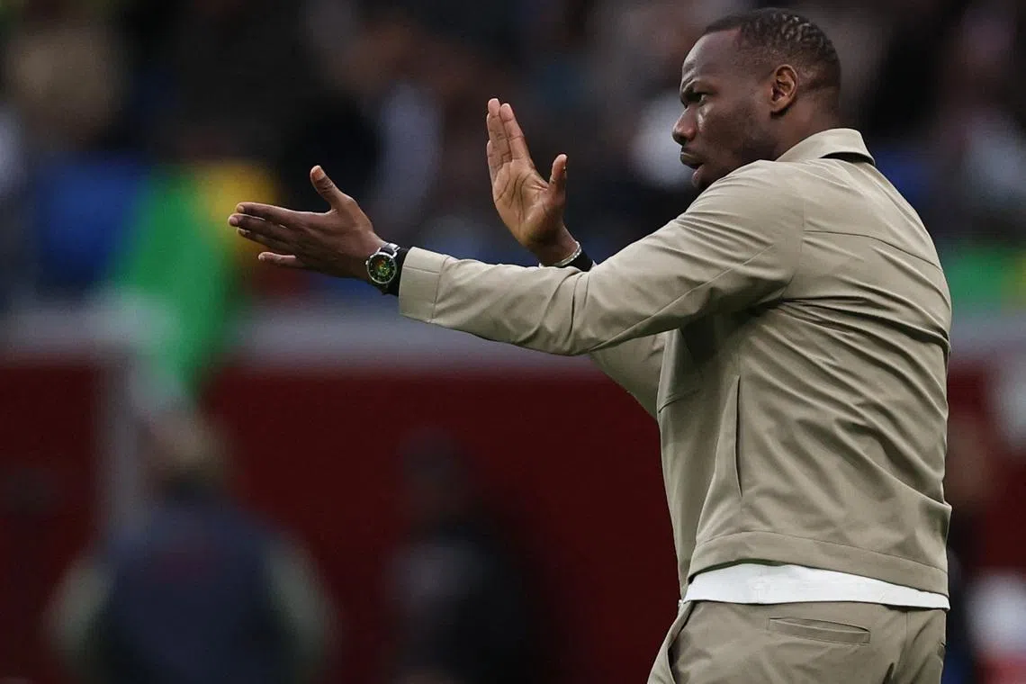 Soccer Football - CAF Africa Cup of Nations - Morocco 2025 - Round of 16 - Senegal v Sudan - Tangier Grand Stadium, Tangier, Morocco - January 3, 2026 Senegal coach Pape Bouna Thiaw reacts REUTERS/Amr Abdallah Dalsh